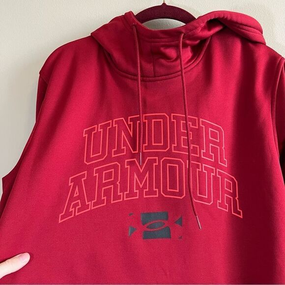 ✨ Under Armour Hoodie Men’s Large Red - Picture 2 of 10